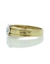 18ct Yellow Gold Single Stone Fancy Rub Over Set Diamond Ring 0.21