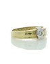 18ct Yellow Gold Single Stone Fancy Rub Over Set Diamond Ring 0.21