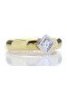 18ct Single Stone Princess Cut Rub Over Diamond Ring 0.40 Carats