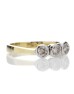 18ct Three Stone Rubover Set Diamond Ring 0.75