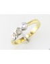 18ct Three Stone Rubover Set Diamond Ring 0.75