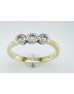 18ct Three Stone Rubover Set Diamond Ring 0.75