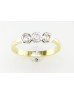 18ct Three Stone Rubover Set Diamond Ring 0.75