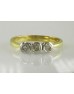 18ct Three Stone Rubover Set Diamond Ring 0.75