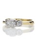 18ct Three Stone Rub Over Set Diamond Ring 0.65 Carats