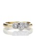 18ct Three Stone Rub Over Set Diamond Ring 0.65 Carats