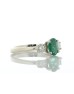 18ct Yellow Gold Three Stone Oval Cut Diamond And Emerald Ring (E0.73) 0.37