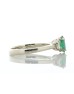 18ct Yellow Gold Three Stone Oval Cut Diamond And Emerald Ring (E0.73) 0.37