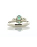 18ct Yellow Gold Three Stone Oval Cut Diamond And Emerald Ring (E0.73) 0.37