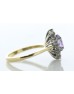 18ct Yellow Gold Oval Cluster Claw Set Diamond And Amethyst Ring (A1.28) 1.00