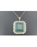 18ct Yellow Gold Single Stone With Halo Setting And Emerald Pendant (E54.20) 4.73 Carats