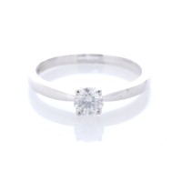 18ct White Gold Single Stone Claw Set Diamond Ring 0.42