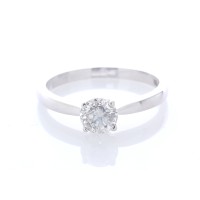 18ct White Gold Single Stone Claw Set Diamond Ring 0.75
