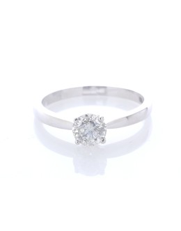 18ct White Gold Single Stone Claw Set Diamond Ring 0.75