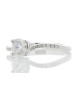 18ct White Gold Single Stone Ring With Diamond Set Shoulders (0.64) 0.73 Carats