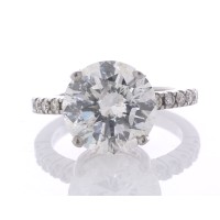 18ct White Gold Single Stone With Stone Set Shoulders Diamond Ring (5.01) 5.19