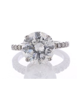 18ct White Gold Single Stone With Stone Set Shoulders Diamond Ring (5.01) 5.19