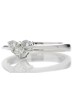 18ct White Gold Single Stone Heart style Cut Diamond Ring 0.38 Carats