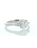 18ct White Gold Three Stone Oval Cut Diamond Ring (0.70) 1.00 Carats