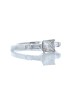 18ct White Gold Single Stone Princess Cut Diamond Ring With Set Shoulders (0.72) 0.96 Carats