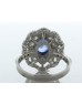 18ct White Gold Oval Cluster Diamond And Sapphire Ring (S1.96) 1.69