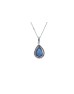 18ct White Gold Pear Shape Sapphire In Diamond Halo Setting Pendant (P 2.35) 0.18