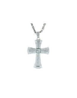 18ct White Gold Diamond Cross Pendant on 18 Inch Chain 5.12