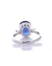 Platinum Oval Cut Sapphire And Diamond Ring (S3.63) 0.08