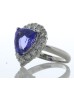 Platinum Trillion Cut Tanzanite And Diamond Ring (T3.72) 0.85