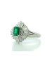 Platinum Cluster Diamond And Emerald Ring (E 0.37) 1.00 Carats