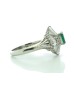 Platinum Cluster Diamond And Emerald Ring (E 0.37) 1.00 Carats