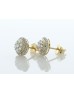 14ct Gold Round Cluster Claw Set Diamond Earring 0.50