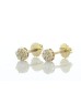 14ct yellow Gold Round Cluster Diamond Stud Screw back Earring 0.25