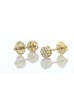 14ct yellow Gold Round Cluster Diamond Stud Screw back Earring 0.25