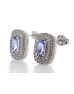 9ct White Gold Oval Diamond And Tanzanite Earring (T0.80) 0.35