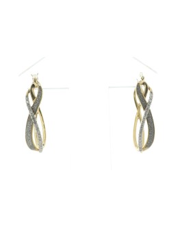 14ct Yellow Gold 'Infinity' Diamond Hoop Earring 0.25