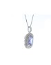 9ct White Gold Oval Tanzanite And Diamond Cluster Pendant (T1.04) 0.28