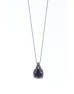 14ct White Gold Ladies Dress Diamond And Sapphire Pendant And Chain (S0.50) 0.10