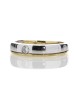 9ct Yellow White Single Stone Rub Over Set Diamond Ring 0.08 Carats