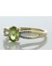 9ct Yellow Gold Diamond And Peridot Ring (P0.69) 0.03