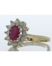 9ct Yellow Gold Oval Ruby And Diamond Ring (R0.66) 0.40