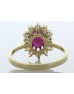 9ct Yellow Gold Oval Ruby And Diamond Ring (R0.66) 0.40