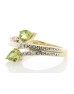 9ct Yellow Gold Peridot Diamond Ring 0.02 Carats