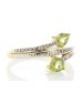 9ct Yellow Gold Peridot Diamond Ring 0.02 Carats