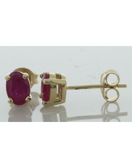 9ct Yellow Gold Ruby Earring (R1.12)