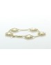 9ct Yellow Gold Vintage Alhambra Gold And Mother-Of-Pearl Bracelet