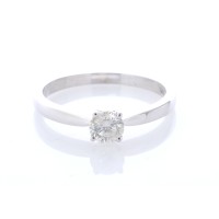 9ct White Gold Single Stone Claw Set Diamond Ring 0.50