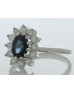 9ct White Gold Three Stone Oval Sapphire And Diamond Ring (S0.94) 0.40