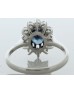 9ct White Gold Three Stone Oval Sapphire And Diamond Ring (S0.94) 0.40