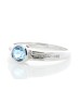 9ct White Gold Channel Set Semi Eternity Diamond Blue Topaz Ring 0.10 Carats